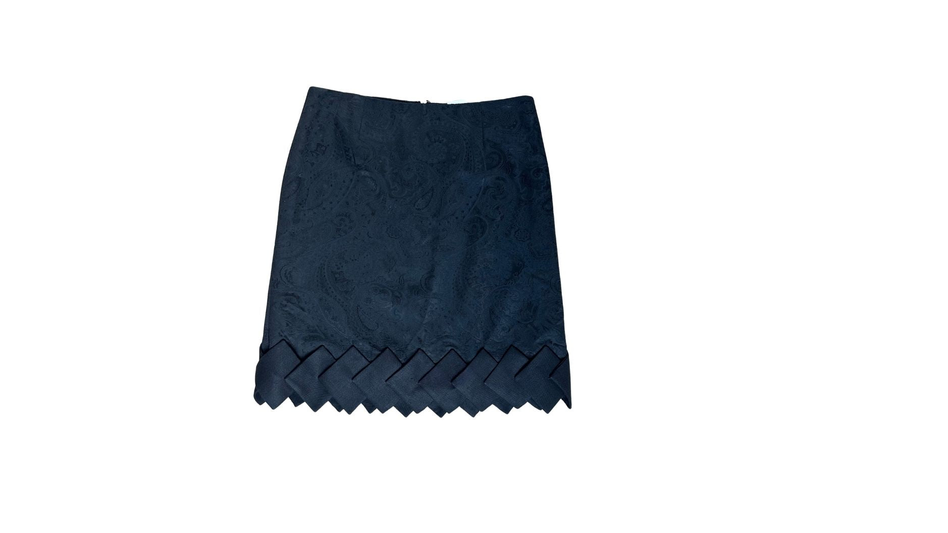 Vintage Etro Black Brocade Mini Skirt