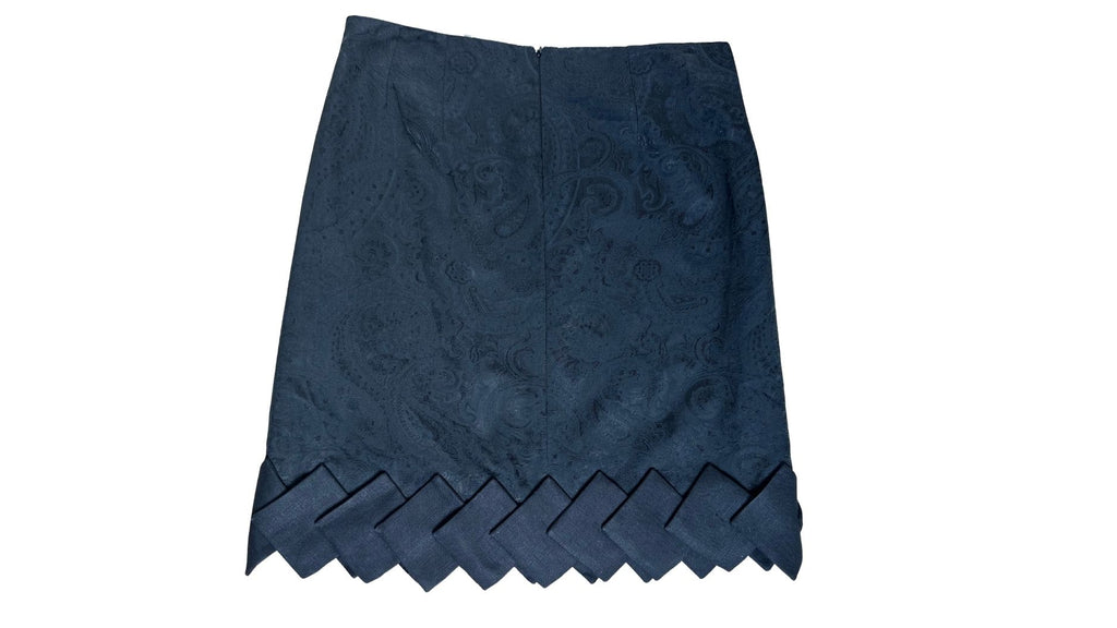 Vintage Etro Black Brocade Mini Skirt