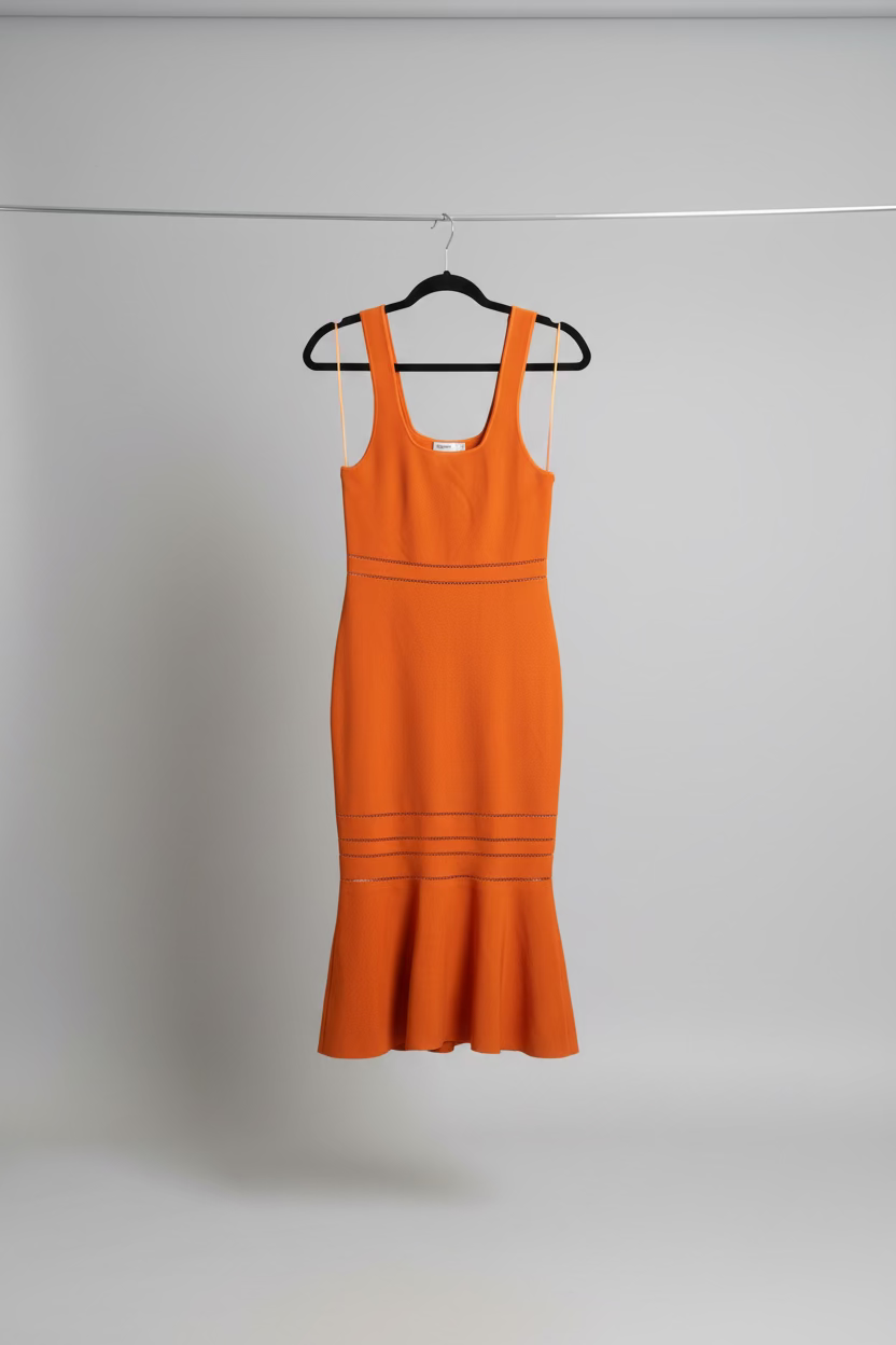 SIMKAHI Bandage Midi Dress in Burnt Orange