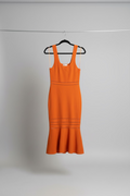 SIMKAHI Bandage Midi Dress in Burnt Orange