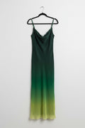 Runaway The Label Forest Green Ombré Satin Slip Maxi Dress – New With Tags