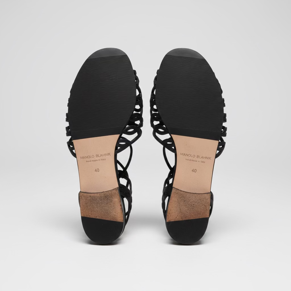 Manolo Blahnik Black Suede Sandal-EU 40/US10