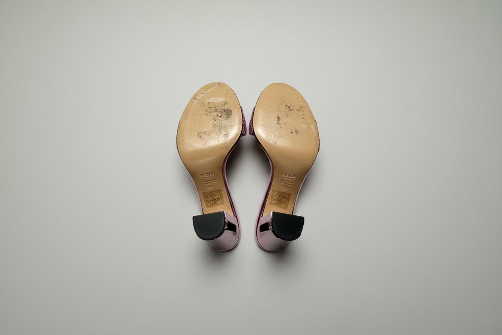 Fendi Pink Sequin FF Slide Heel — EU 39 / US 9