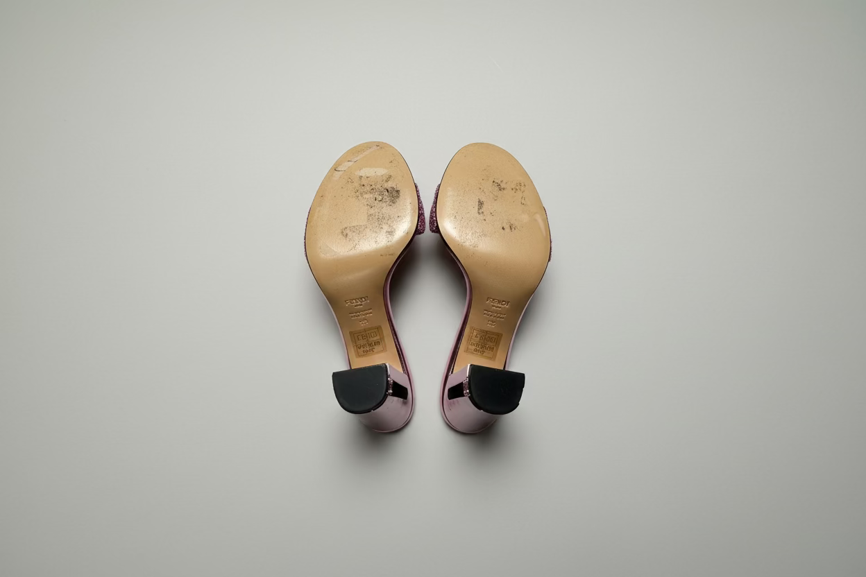 Fendi Pink Sequin FF Slide Heel — EU 39 / US 9