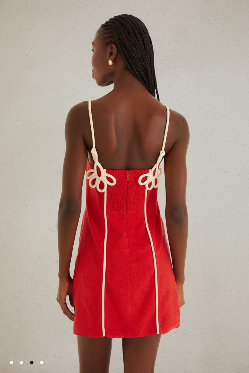 Farm Rio Red Cowl Neck Midi Dress – New With Tags