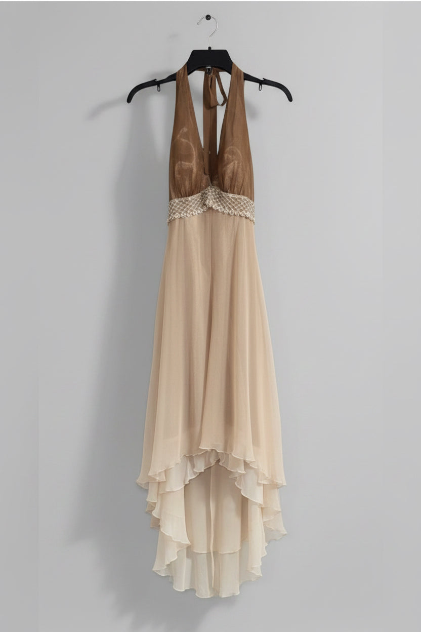 ABS by Allen Schwartz Beaded Halter Gown — Size 8