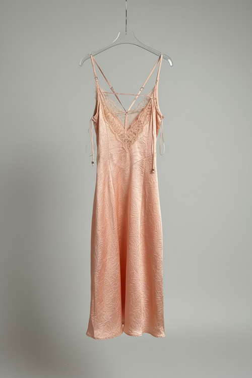 Free People Peach Satin Slip Maxi Dress — New With Tags, Size 6