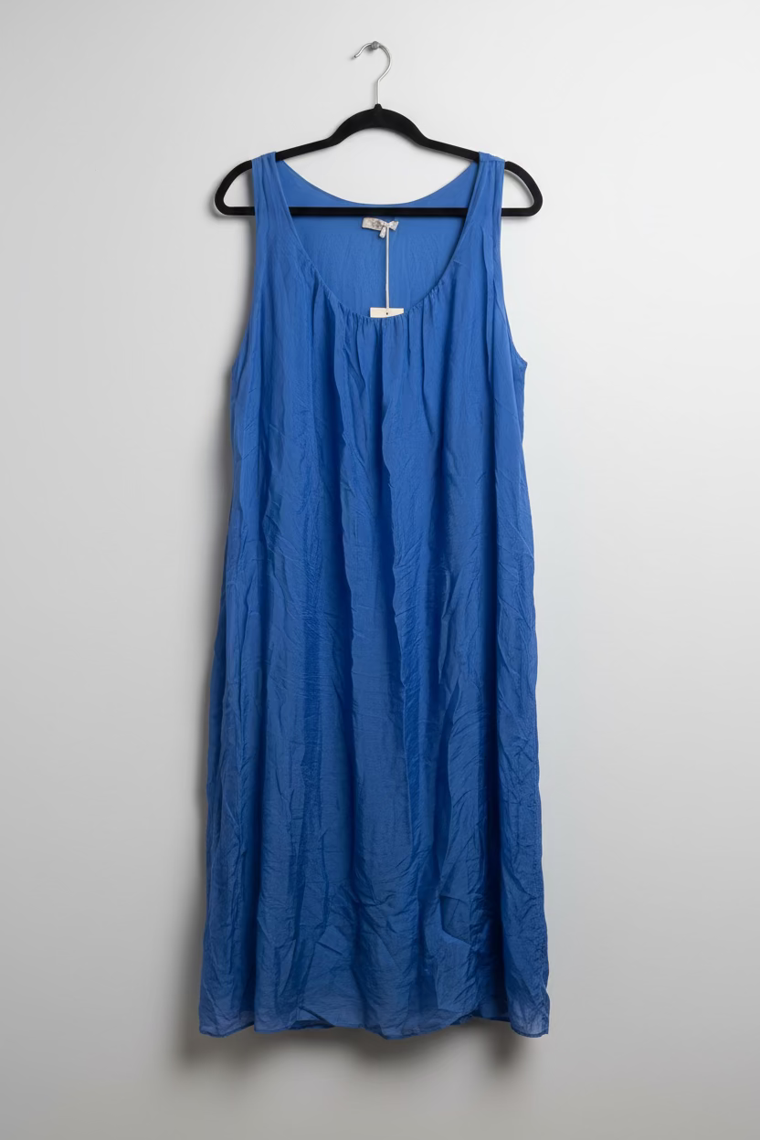 Bellambra Cobalt Blue Silk Blend Maxi Dress — Made in Italy, NWT