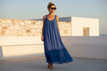 Bellambra Blue Silk Dress - Mediterranean Editorial