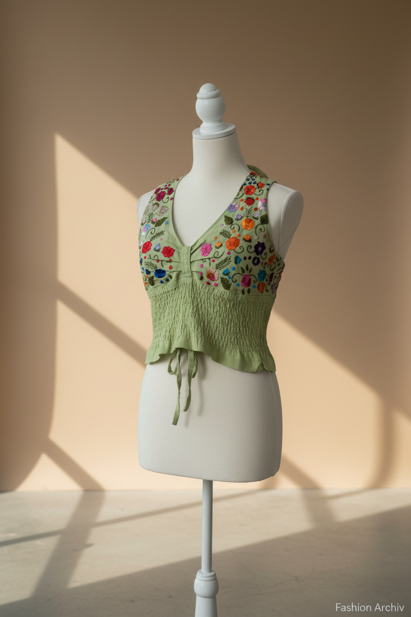 Embroidered Crop Top Studio Mannequin