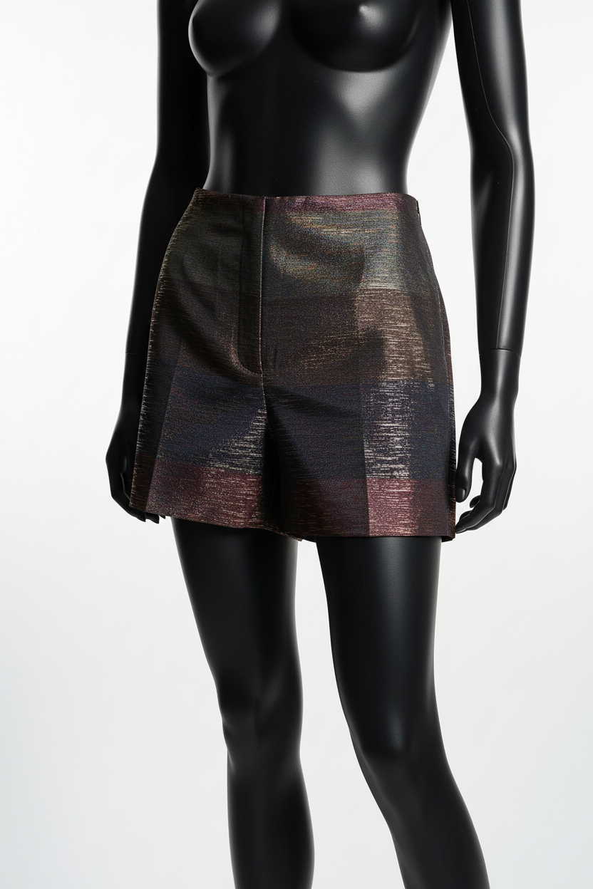 Iridescent Metallic Shorts — Editorial Studio