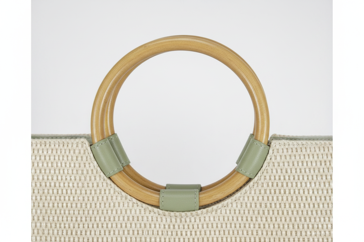 Neiman Marcus Tote - Handle Detail White Background