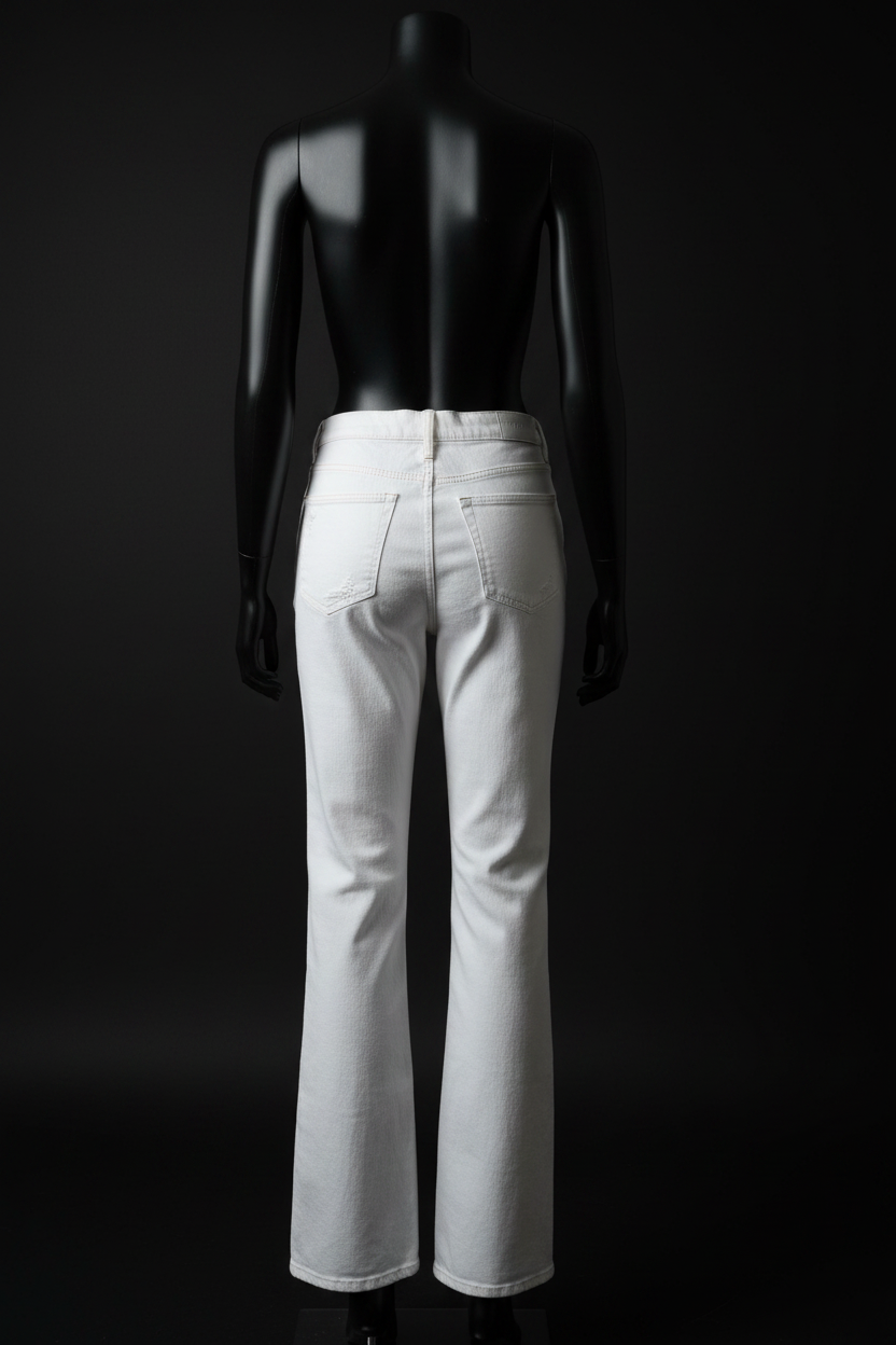 Pistola White Bootcut Jeans — Back Editorial