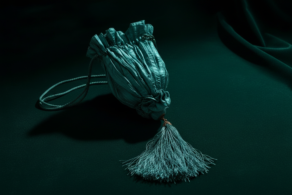 Vintage Teal Tassel Evening Bag - True to Product Editorial